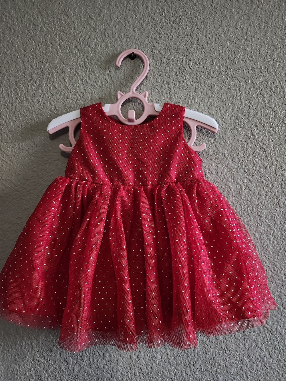 iris & ivy Red Polka Dot Tulle Party Dress